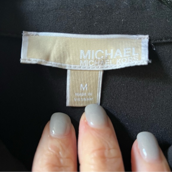 Michael Kors Half Zip Shirt Dress, Black, Size medium - Picture 9 of 11